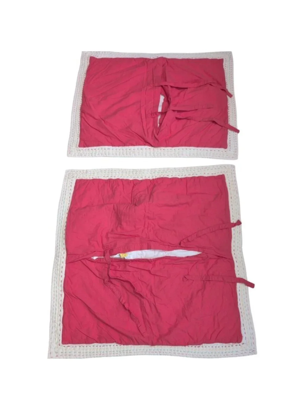 Pottery Barn Floral Georgia Shams Red Quilted Square Rectangle 100% Cotton